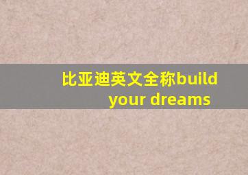 比亚迪英文全称build your dreams